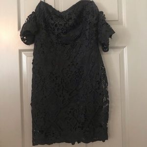 Black lace mini dress
